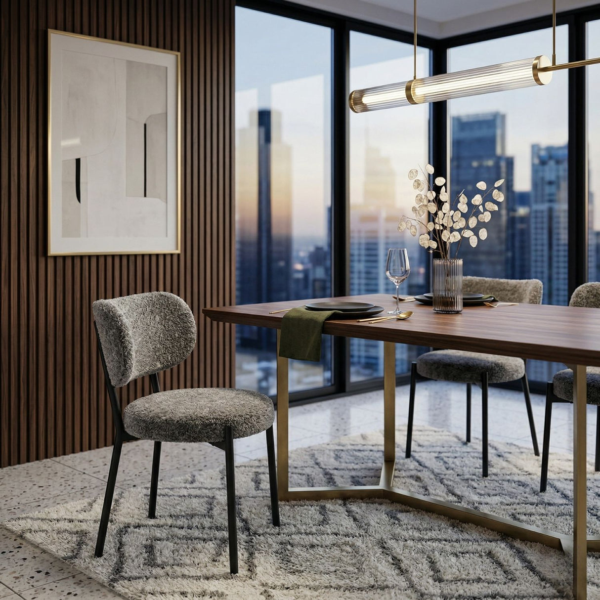   Fabric Minimalist Dining Chairs (2) | Oroa.com