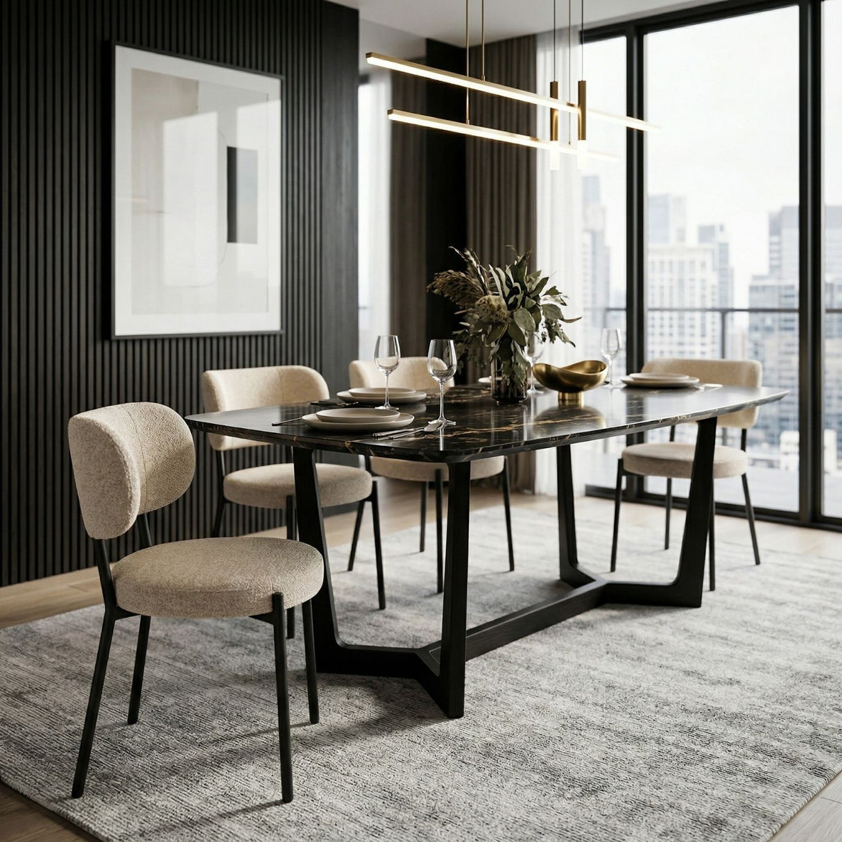  Fabric Minimalist Dining Chairs (2) | Oroa.com