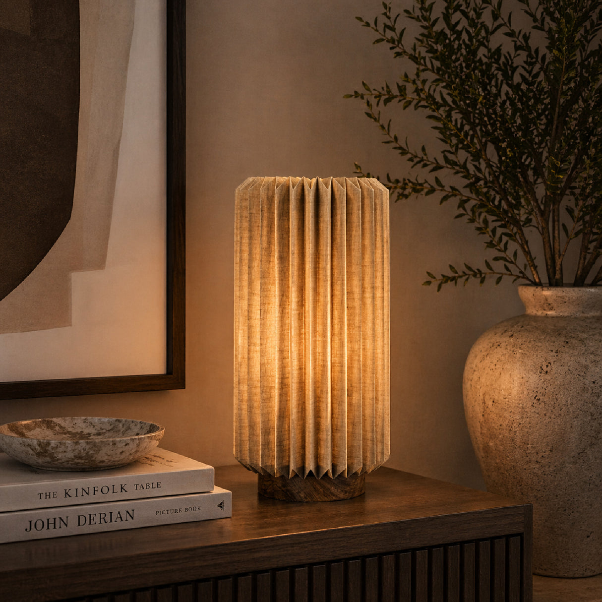   Fluted Linen Table Lamp | Oroa.com