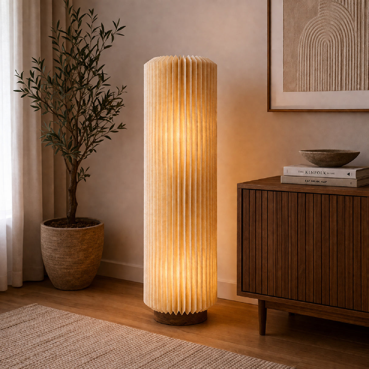   Fluted Linen Floor Lamp | Oroa.com