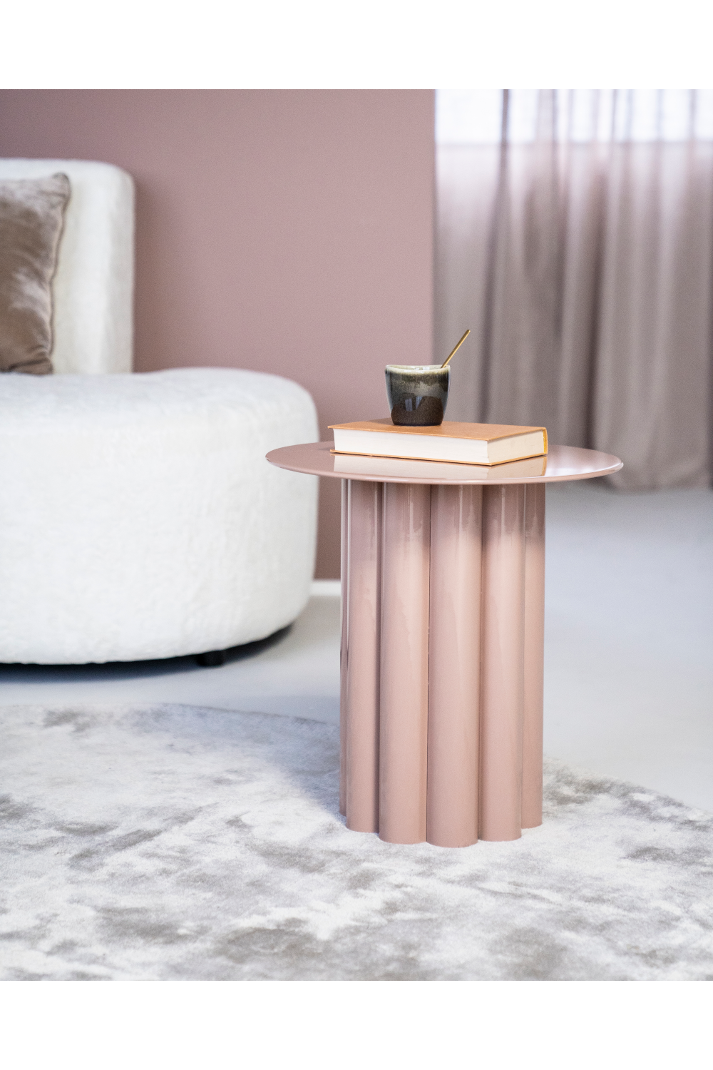 Metal Round Side Table | By-Boo Olympa | OROA.com