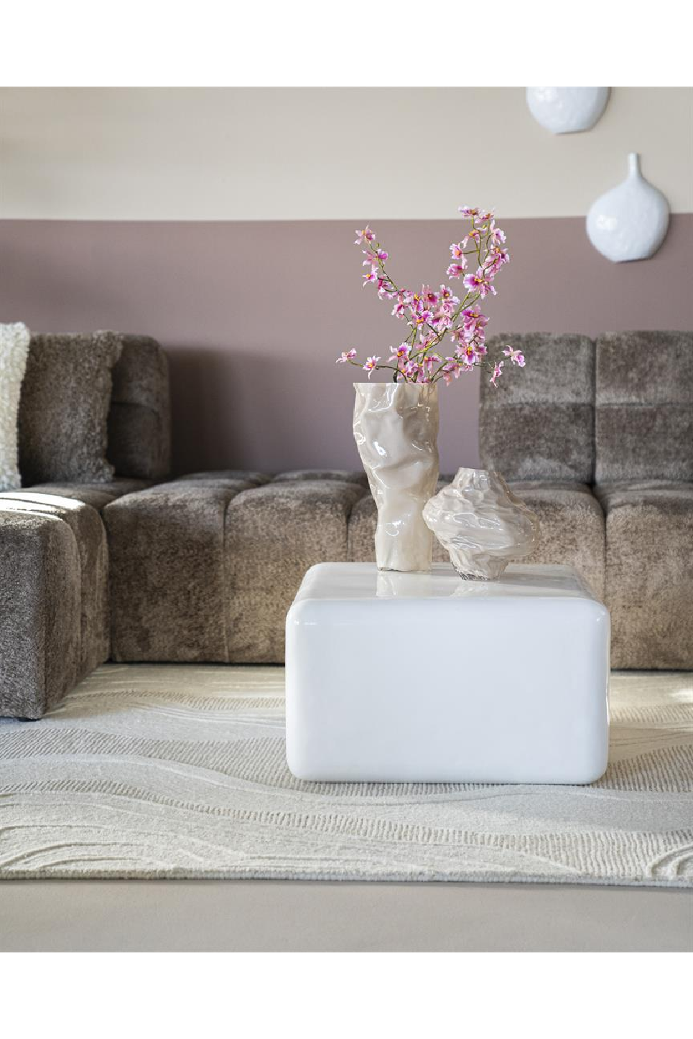 White Swirl Wool Carpet | By-Boo Soil | Oroa.com