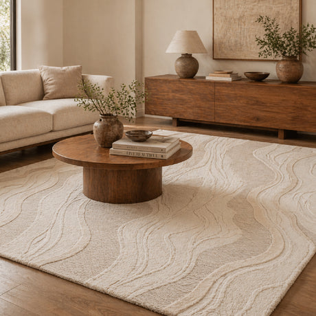   White Swirl Wool Carpet | Oroa.com