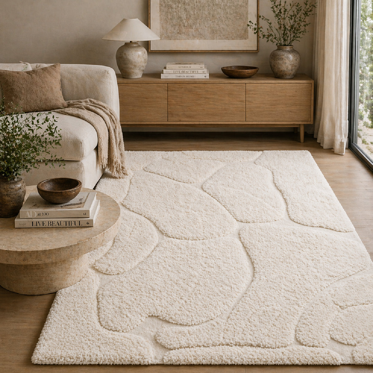   White Wool Blend Rug | Oroa.com
