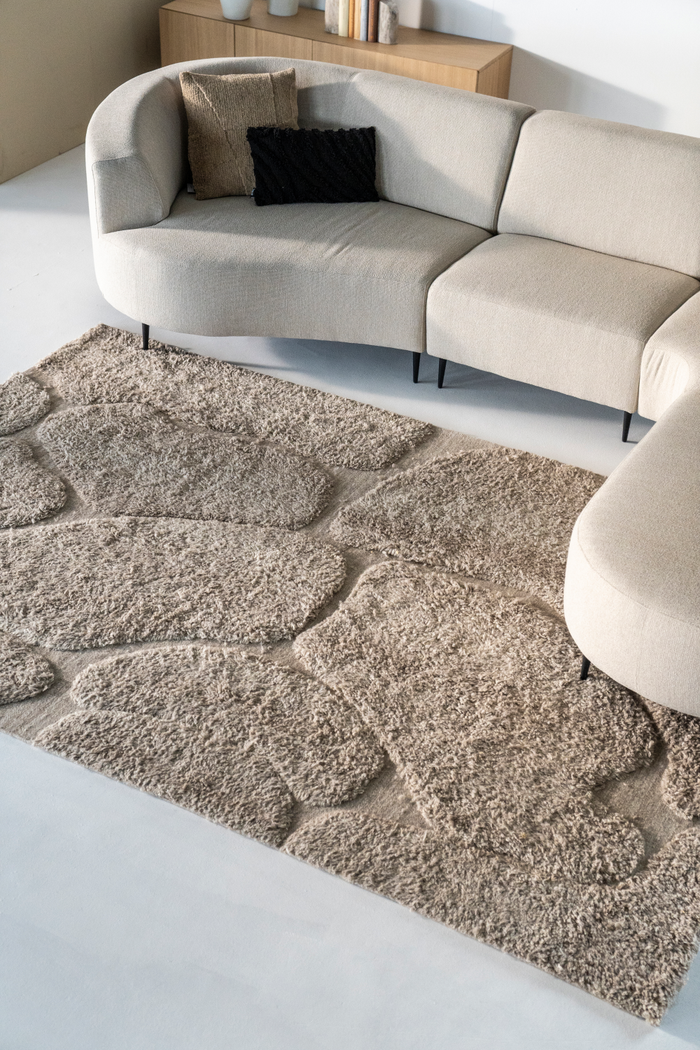 Taupe Wool Blend Carpet | By-Boo Kala | Oroa.com