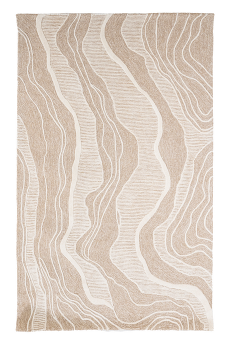 Beige Swirl Wool Rug | By-Boo Soil | Oroa.com
