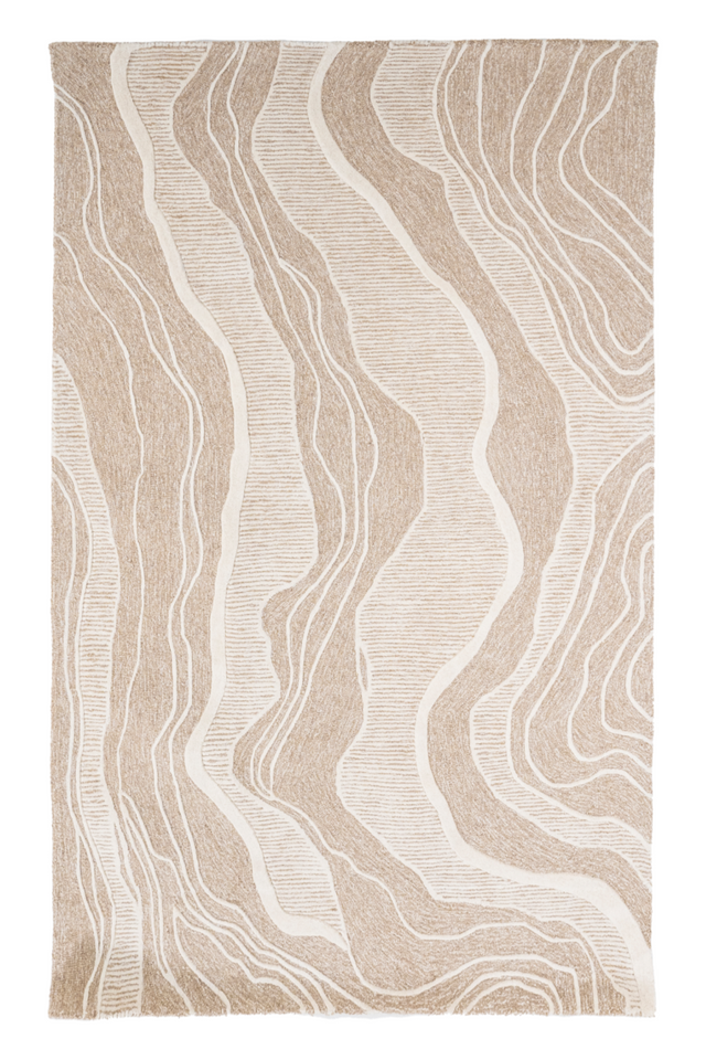 Beige Swirl Wool Rug | By-Boo Soil | Oroa.com