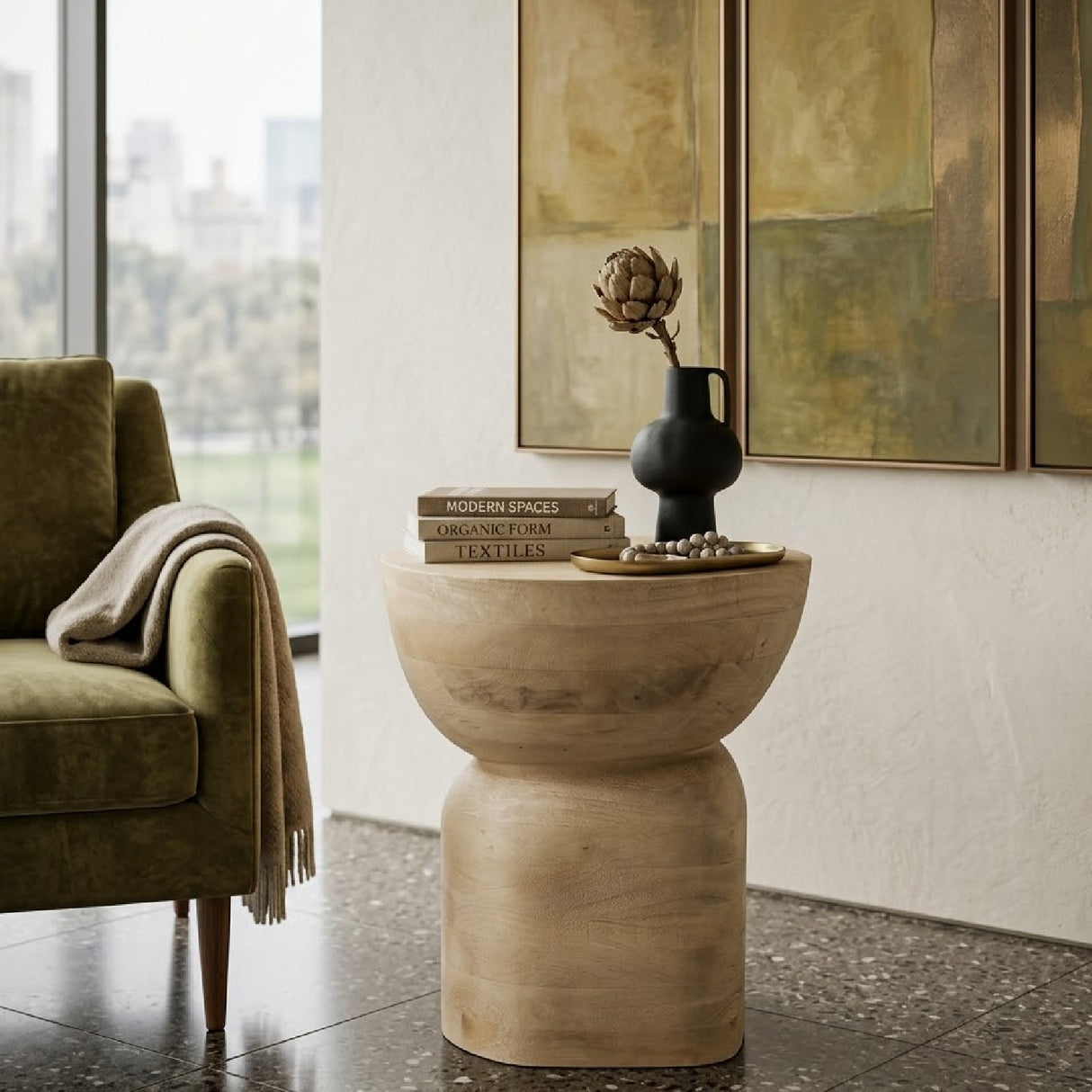  Organic-Shaped Wooden Side Table | Oroa.com
