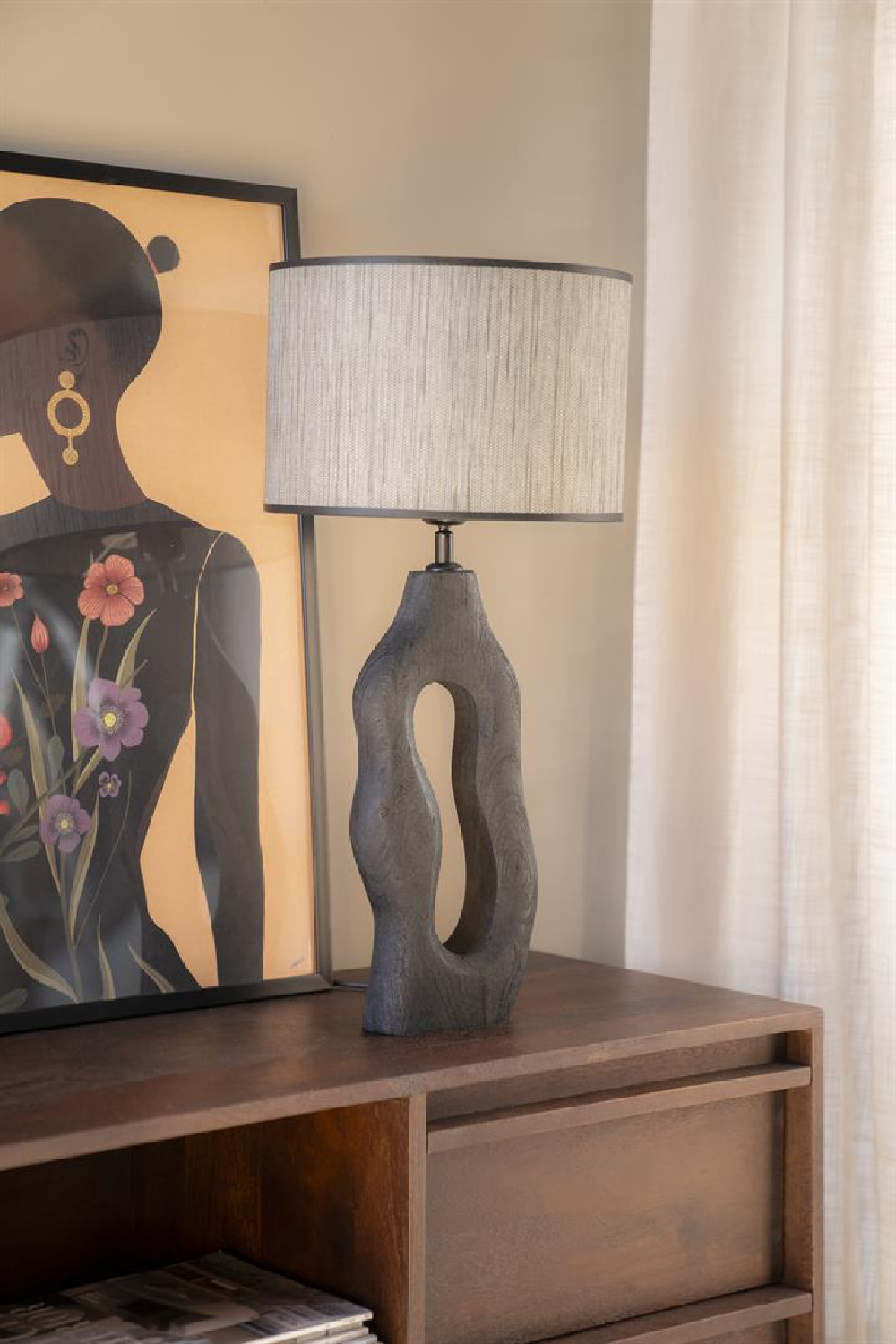 Black Organic-Shaped Base Table Lamp | By-Boo Shiboo | OROA.com