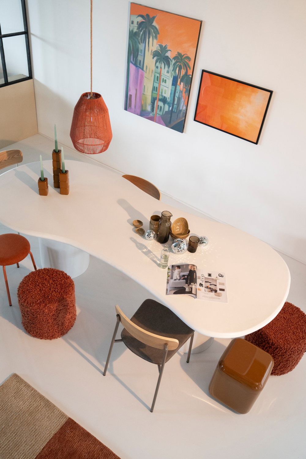 White Glass Organic Dining Table | By-Boo Seki | OROA.com