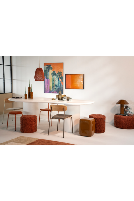 White Glass Organic Dining Table | By-Boo Seki | OROA.com