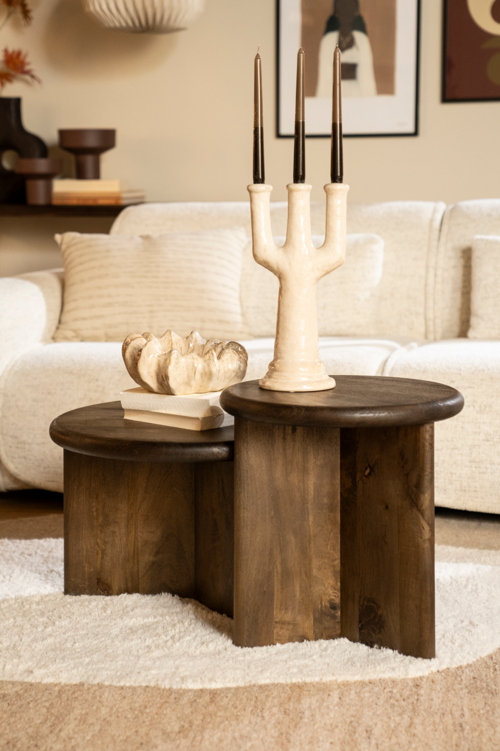 Round Wooden Coffee Table S | By-Boo Leoti | OROA.com