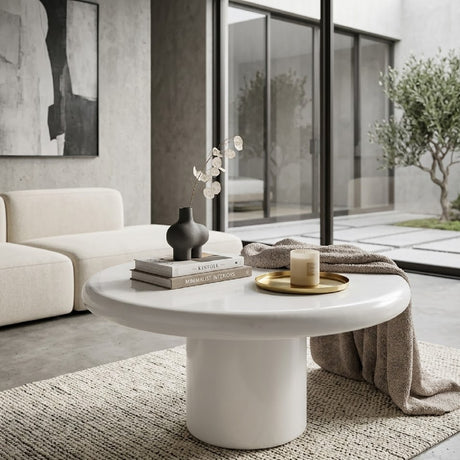   White Pedestal Coffee Table | Oroa.com