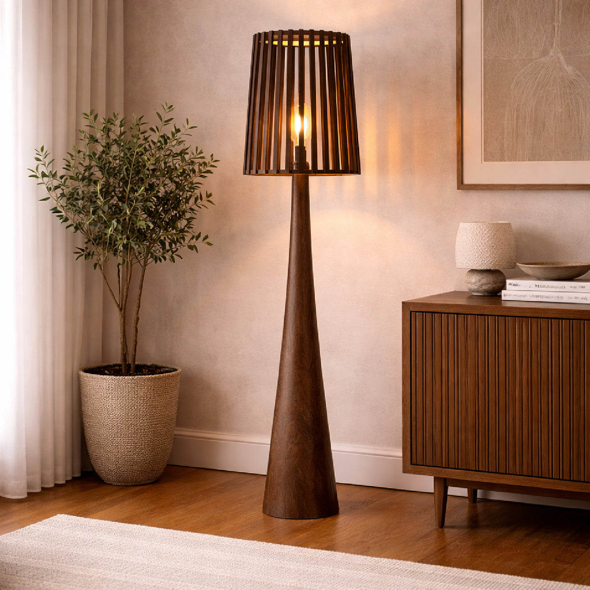  Mango Wood Floor Lamp | Oroa.com