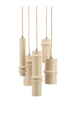 Beige Cylindrical Pendant Lamp | By-Boo Cylin | OROA.com