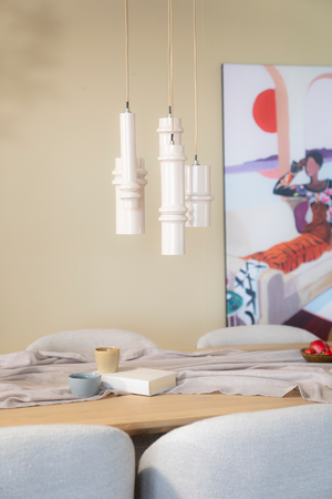 Beige Cylindrical Pendant Lamp | By-Boo Cylin | OROA.com