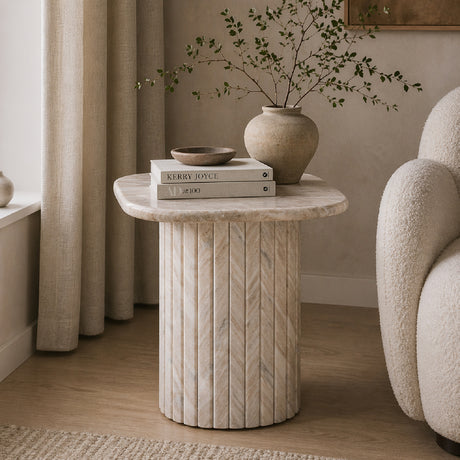   Gray Marble Side Table | Oroa.com