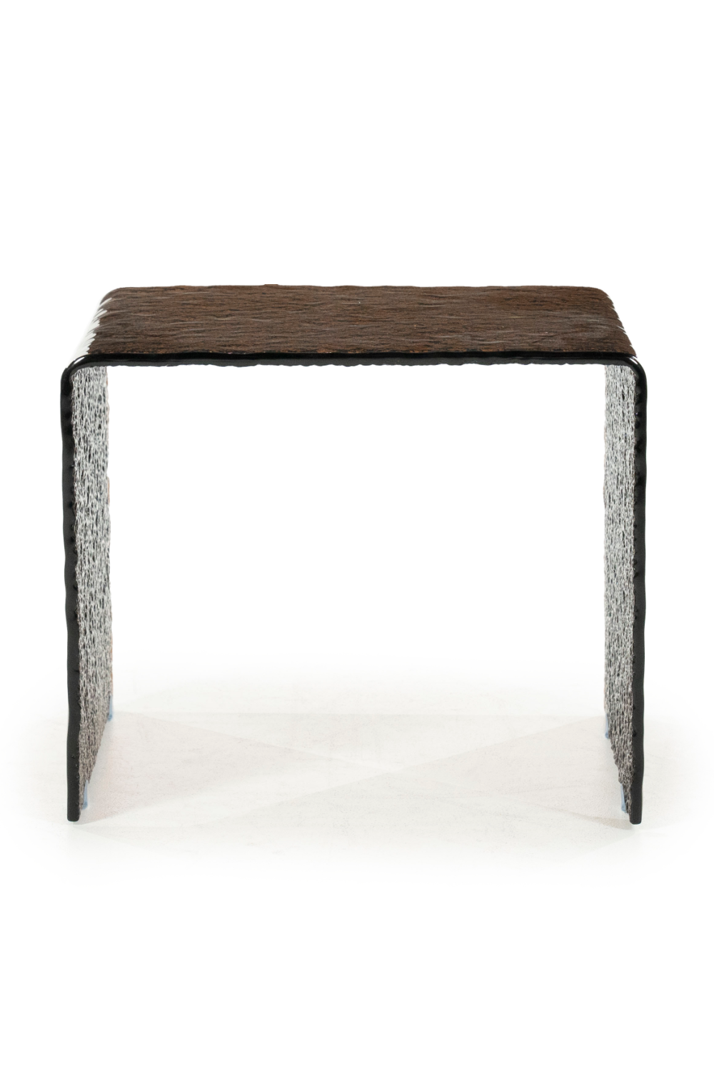 Textured Brown Glass Side Table | By-Boo Ripple | Oroa.com