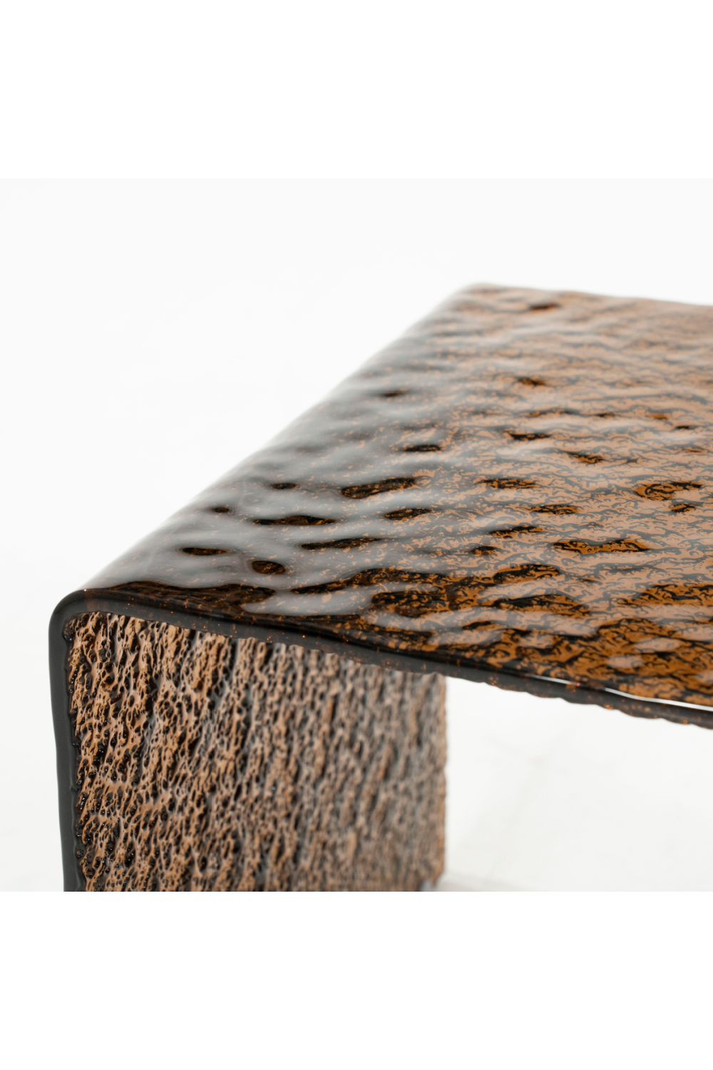 Textured Brown Glass Side Table | By-Boo Ripple | Oroa.com