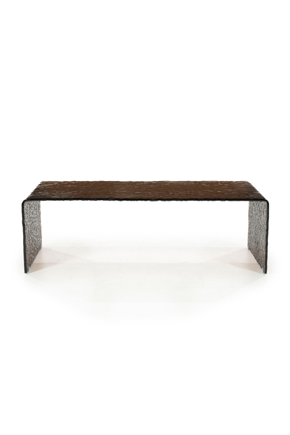 Textured Brown Glass Coffee Table | By-Boo Ripple | Oroa.com