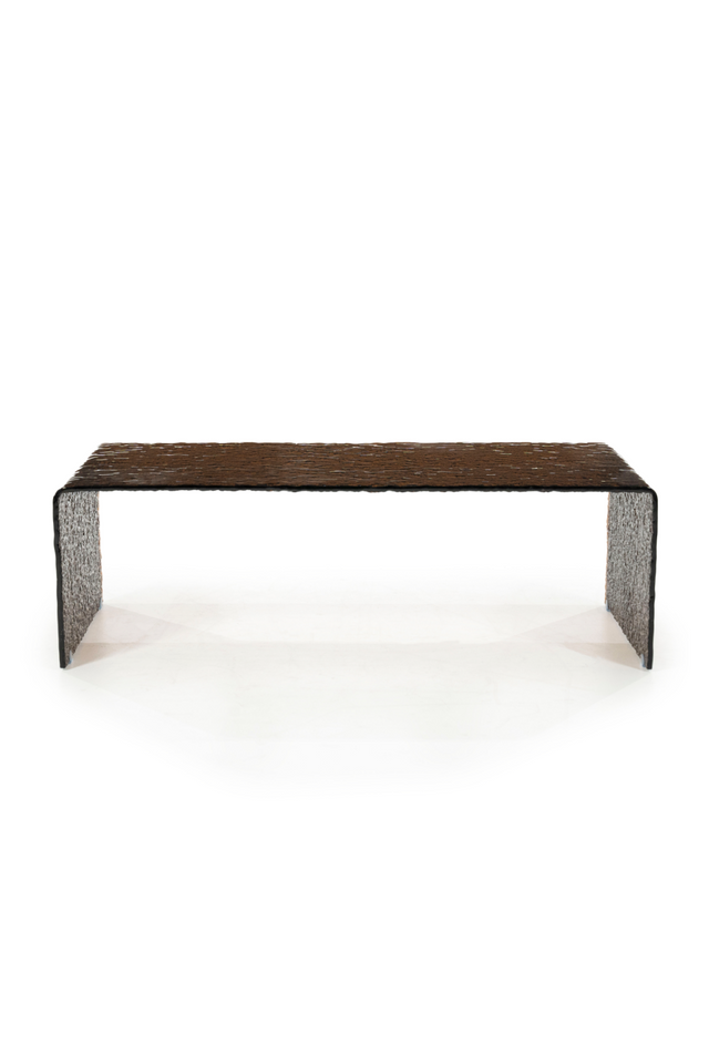 Textured Brown Glass Coffee Table | By-Boo Ripple | Oroa.com