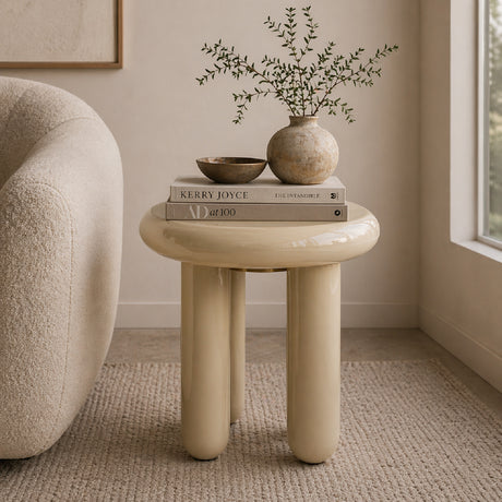   Glossy Iron Round Side Table | Oroa.com