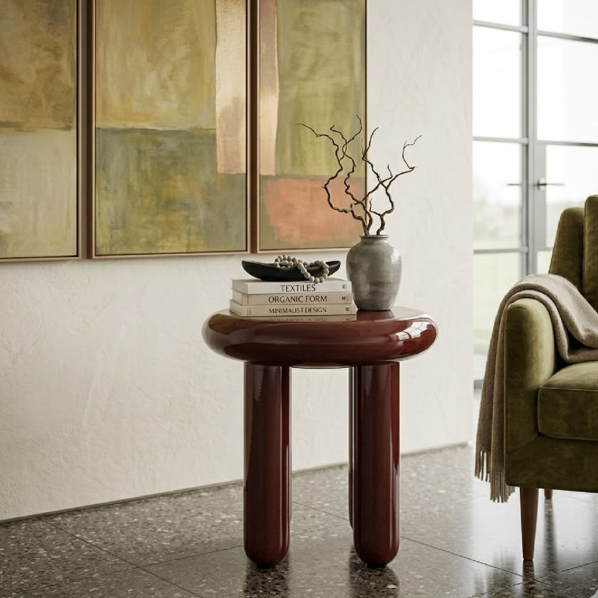   Glossy Iron Round Side Table | Oroa.com