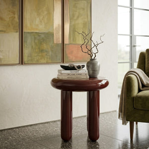   Glossy Iron Round Side Table | Oroa.com