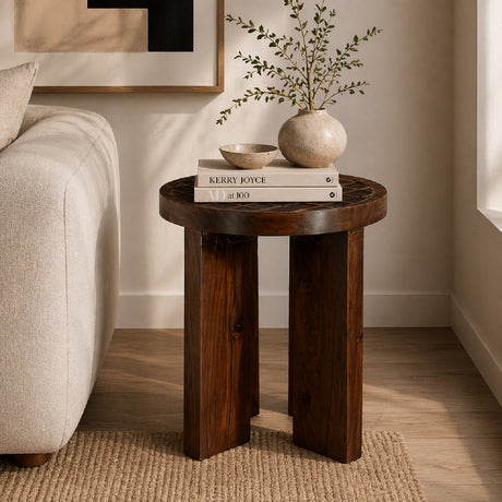   Brown Ceramic Side Table | Oroa.com