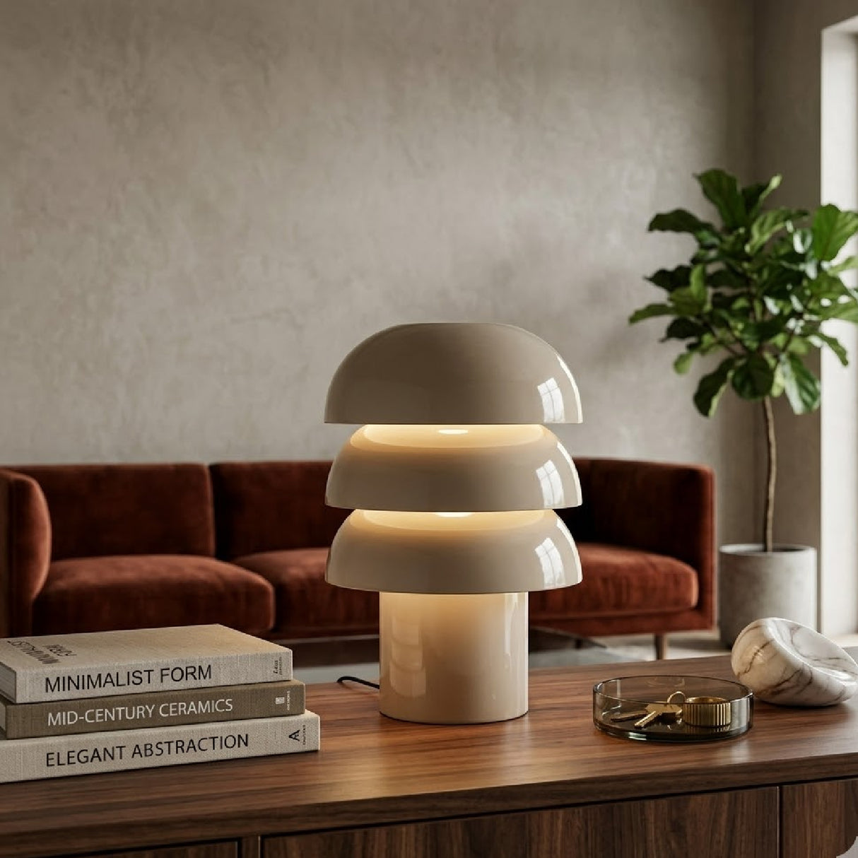   Glossy Iron Tiered Table Lamp | Oroa.com