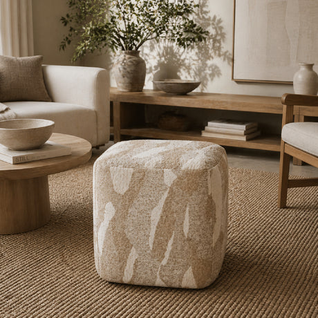   Printed Fabric Square Pouf S | Oroa.com