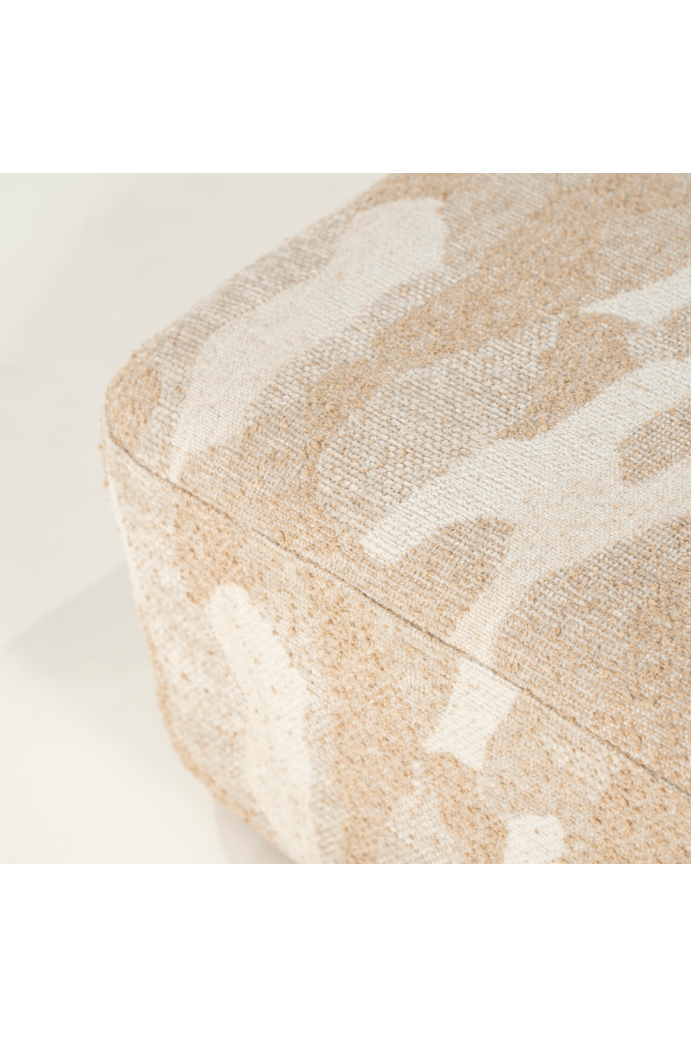 Printed Fabric Square Pouf L | By-Boo Rytm | Oroa.com