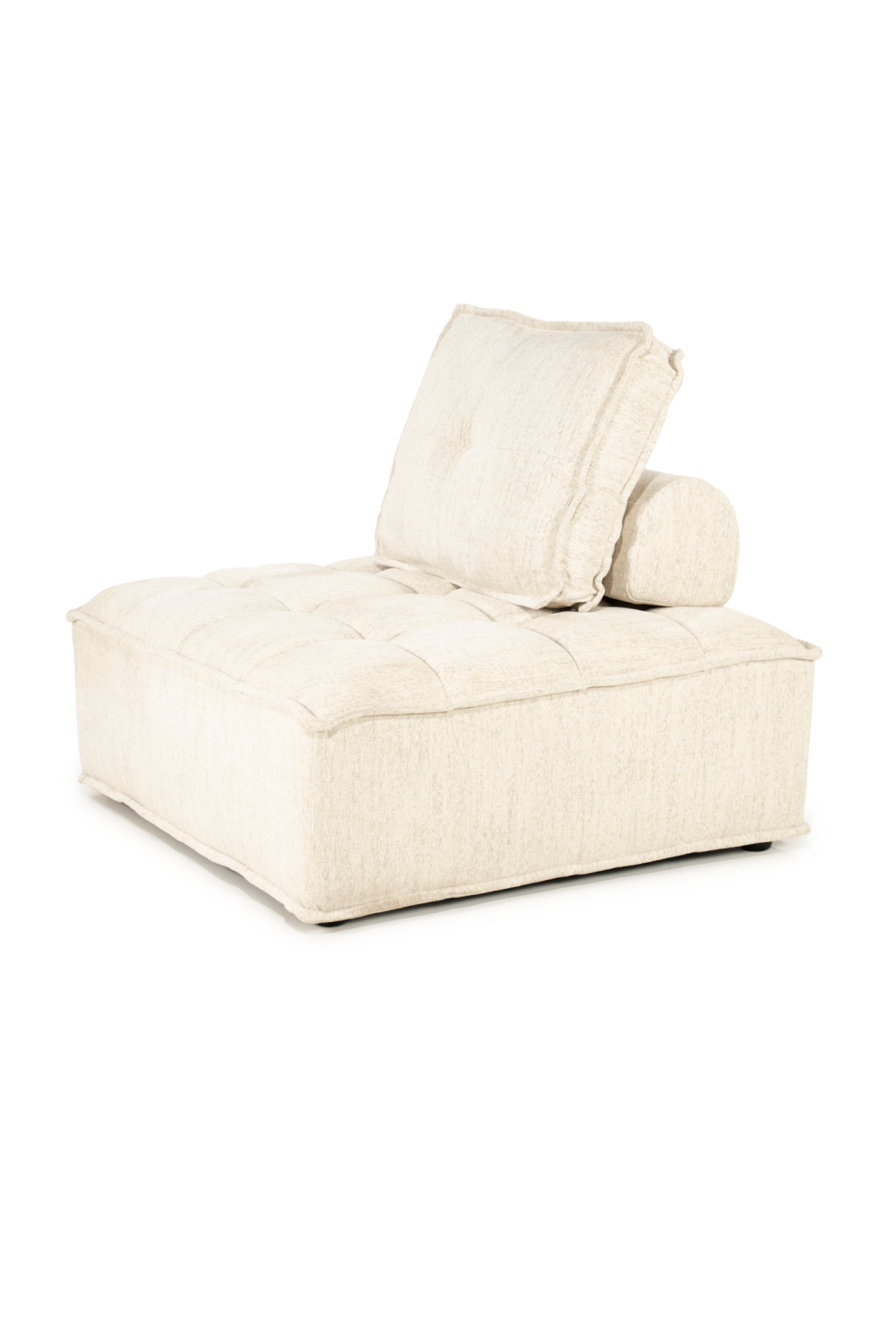 Square-Tufted Beige Lounge Chair | By-Boo Hive | Oroa.com