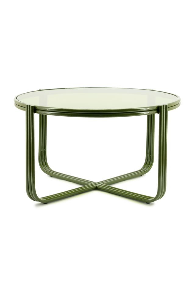 Cruciform Base Glass Coffee Table | By-Boo Groovy | Oroa.com