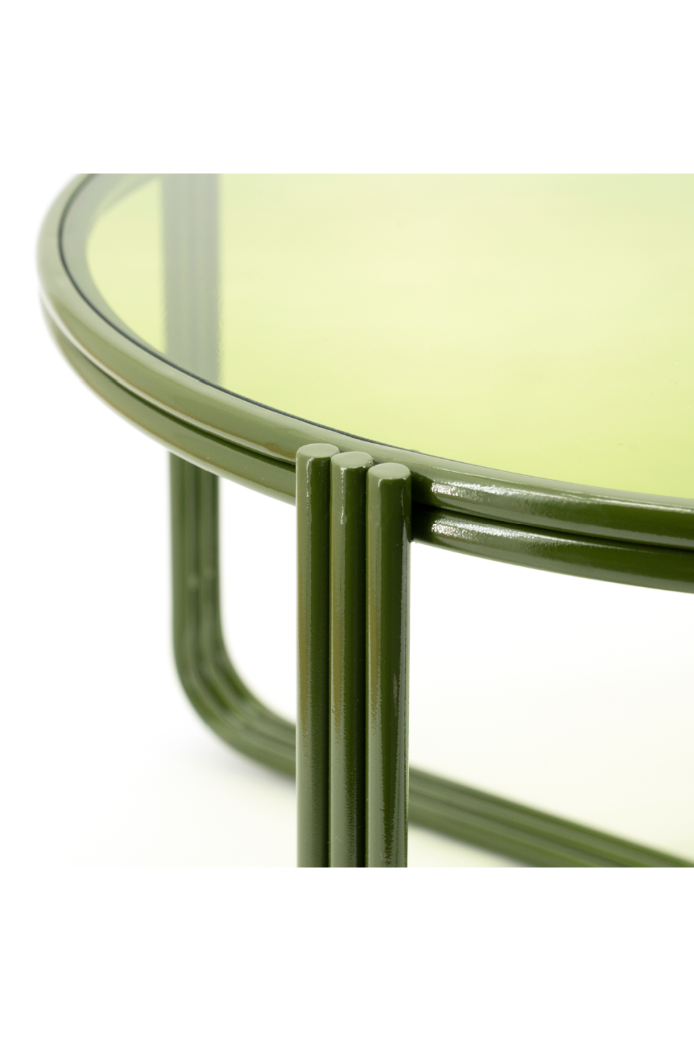Cruciform Base Glass Coffee Table | By-Boo Groovy | Oroa.com