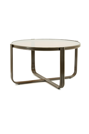 Cruciform Base Glass Coffee Table | By-Boo Groovy | Oroa.com