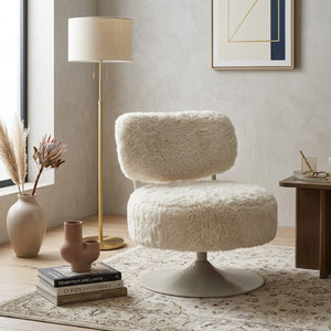   Round Furry Swivel Chair | Oroa.com