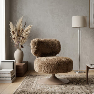   Round Furry Swivel Chair | Oroa.com