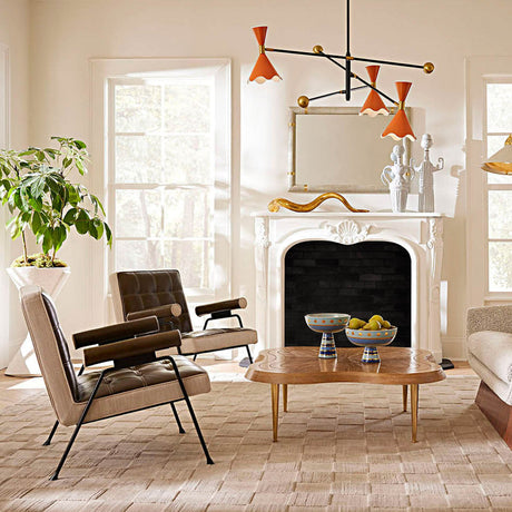 Tufted Green Leather Lounge Chair | Jonathan Adler Belmondo | Oroa.com