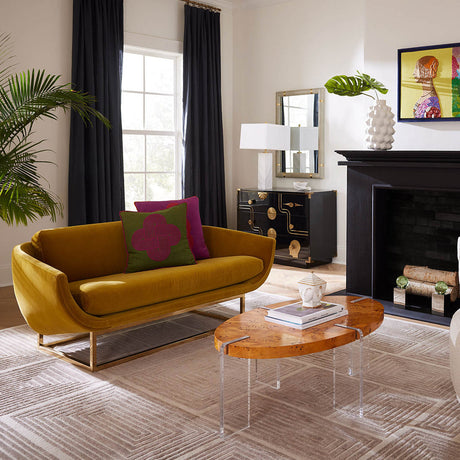 Brass Base Settee | Jonathan Adler Beaumont | Oroa.com