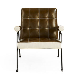 Tufted Green Leather Lounge Chair | Jonathan Adler Belmondo | Oroa.com