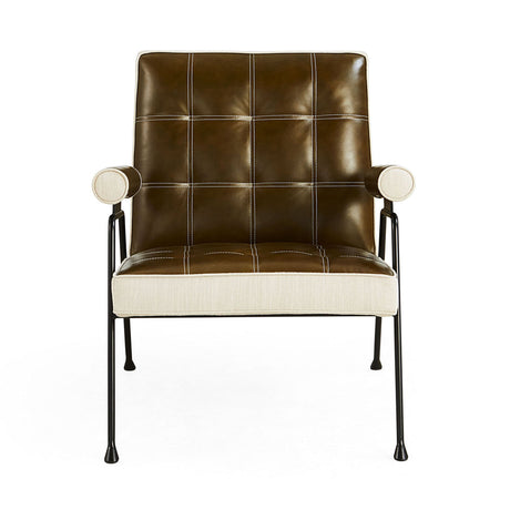 Tufted Green Leather Lounge Chair | Jonathan Adler Belmondo | Oroa.com
