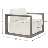 White Cushioned Outdoor Lounge Chair | Uttermost Remsen