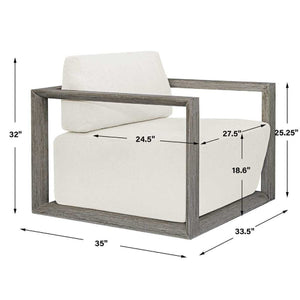   White Cushioned Outdoor Lounge Chair | Oroa.com