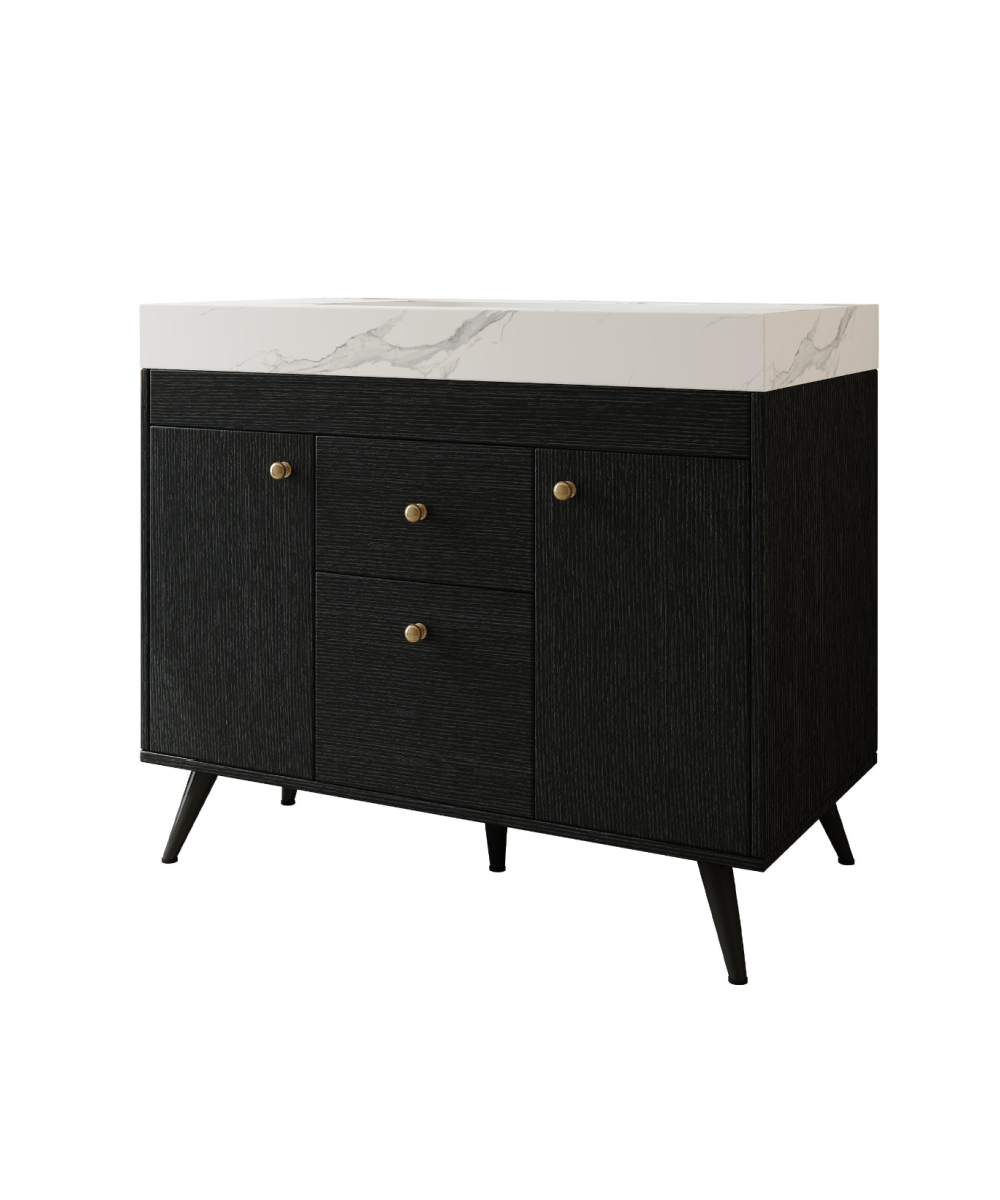 36" Modern Bathroom Vanity with Sintered Stone Top | OROA