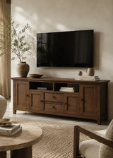 Amherst - Wide TV Media Stand - Rustic Natural Aged Brown