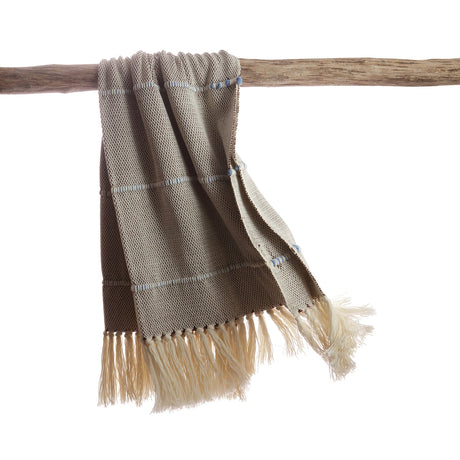 Fringed Merino Wool Throw | Homelosophy Red Striped