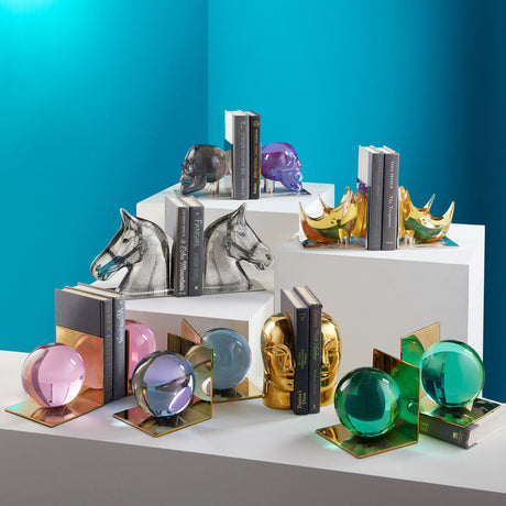 Brass Face Bookends | Jonathan Adler Atlas | Oroa.com