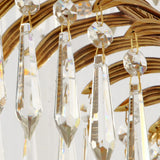 Brass Palm Leaf Crystal Chandelier - OROA