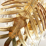 Brass Palm Leaf Crystal Chandelier - OROA